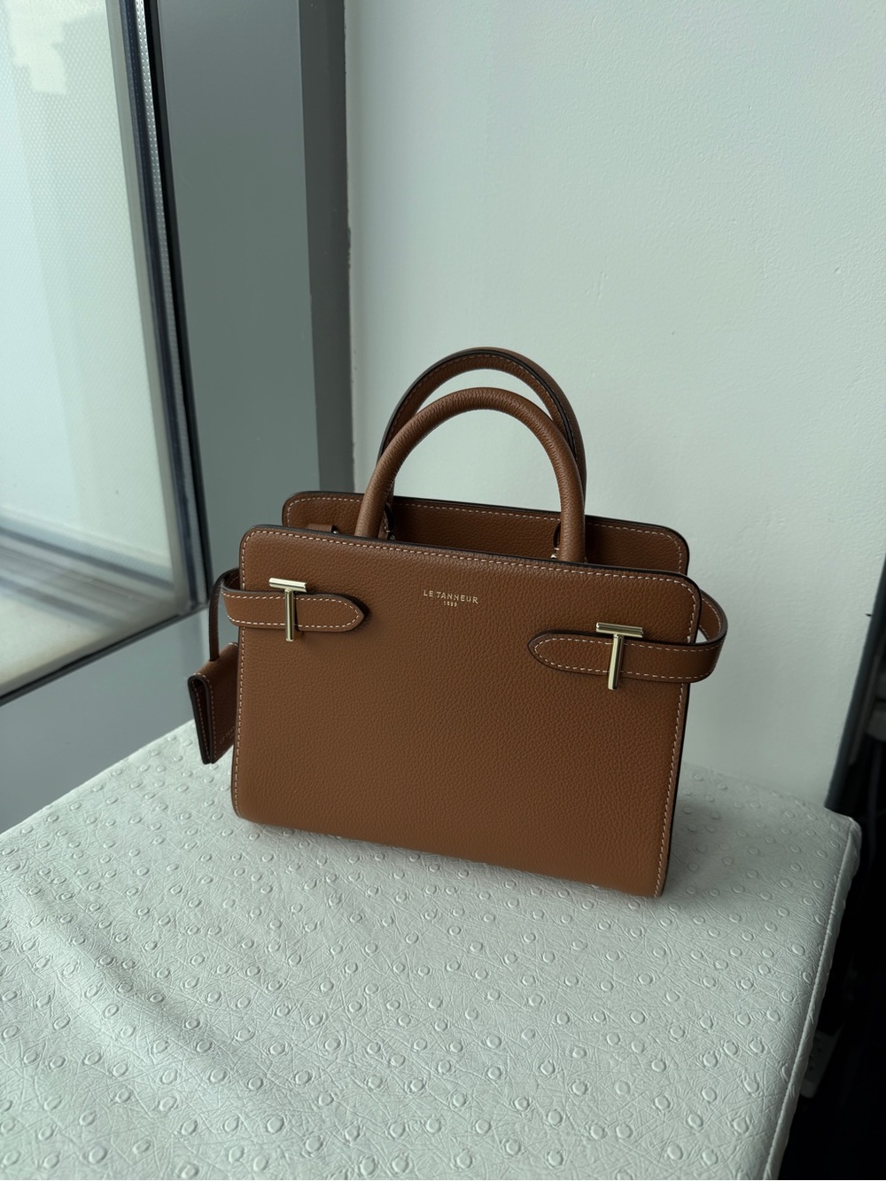LE TANNEUR Small Brown Leather Top-Handle Mini Bag